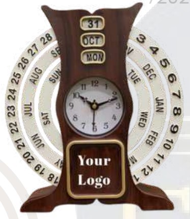 Calendar Clock for Office Desk and Table Display, Useful Time and Date Gift Item for Daily Use, Corporate Gifting, Executive Desk Setup and Promotional Utility